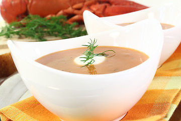 Image showing boiled lobster bisque