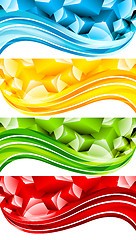 Image showing Set of abstract banner with cubes. Vector illustration