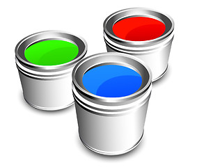 Image showing Paint buckets