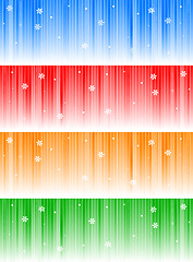 Image showing Vector bright banners with snowflakes