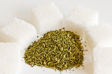 Image showing Stevia rebaudiana, support for sugar