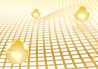Image showing Vector abstract background with gold globe
