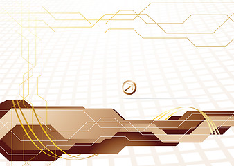 Image showing Vector hi-tech template in gold color