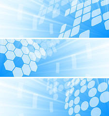 Image showing Vector set of three tech banners