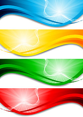 Image showing Vector set of bright wave banners