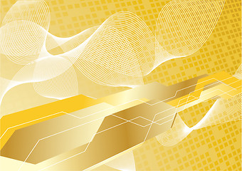 Image showing Vector hi-tech background in gold color