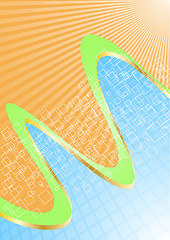 Image showing Vector blue and orange background