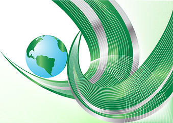 Image showing Vector style background with globe