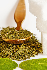 Image showing Stevia rebaudiana, support for sugar
