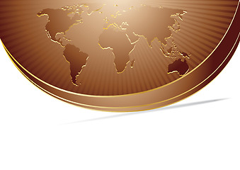 Image showing Vector abstract chocolate background with map