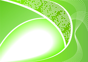 Image showing Vector abstract digital green background