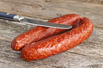 Image showing sausage Kabanos of Hungary