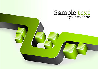 Image showing Abstract background. Illustration with green 3d element