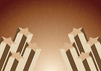 Image showing Vector background with star in chocolate color