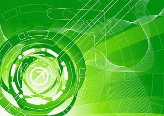 Image showing Vector green tech background