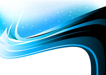 Image showing Abstract blue background. Illustration with stars
