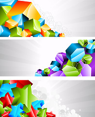 Image showing Set of banners with 3d element. Vector illustration