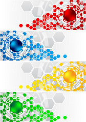 Image showing Vector set of banners with hexagon