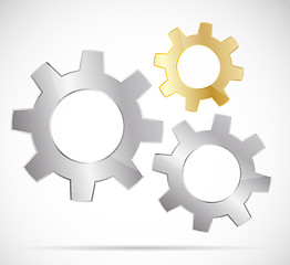 Image showing Three bright gears