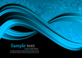 Image showing Abstract tech background. Illustration in blue color