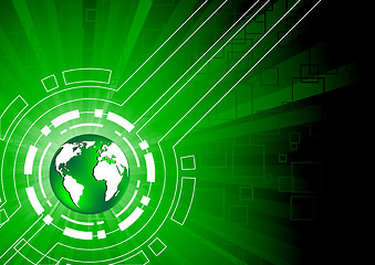 Image showing Vector green tech background