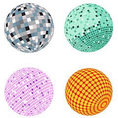 Image showing Vector disco ball set