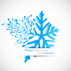 Image showing Bright blue snowflake