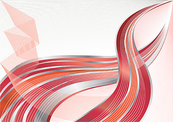 Image showing Vector red and silver background