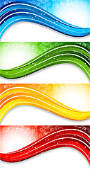 Image showing Set of four colorful banners with circle