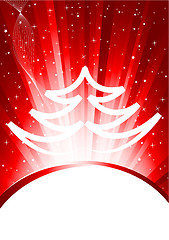 Image showing Abstract red xmas background with tree