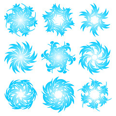 Image showing Set of snowflakes