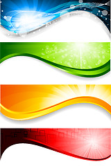 Image showing Collection of four bright banners. Vector illustration