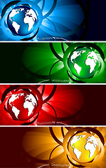 Image showing Vector bright banners with globe