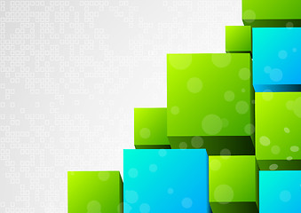 Image showing Abstract 3d background with block