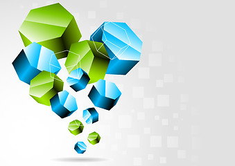 Image showing Background with 3d hexagon