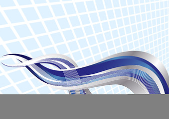 Image showing Vector blue and silver background