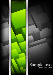 Image showing Vector background with cubes. Green color