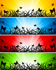 Image showing Vector set of four banners