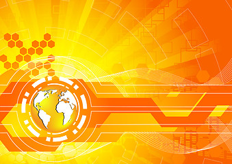 Image showing Vector bright orange background