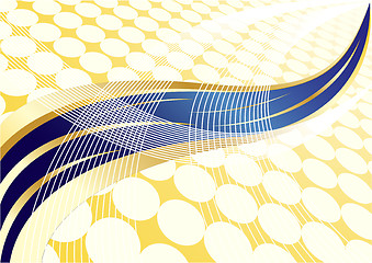 Image showing Vector abstract gold and blue background with dot