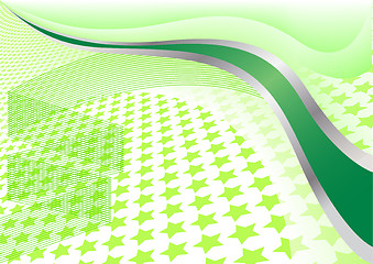 Image showing Vector green background with star