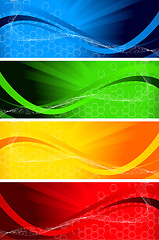 Image showing Vector set of bright banners