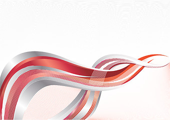 Image showing Vector red and silver background
