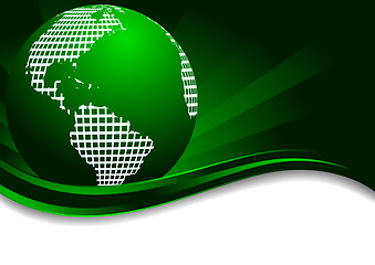 Image showing Vector green background with earth