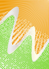 Image showing Vector green and orange background