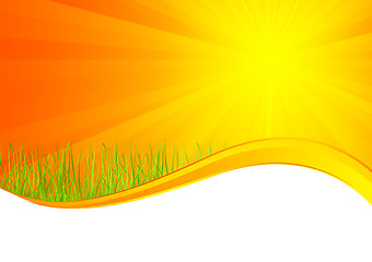 Image showing Vector background with grass in orange color