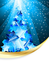 Image showing Christmas background with abstract evening tree