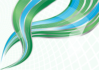 Image showing Vector green and blue background