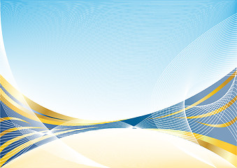 Image showing Vector abstract gold blue background