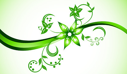 Image showing Vector bright background in green color